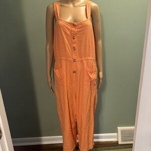 LC Lauren Conrad Orange Button-Front Jumpsuit size XXL